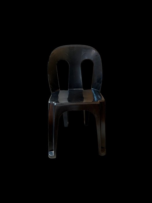 Black plastic chair