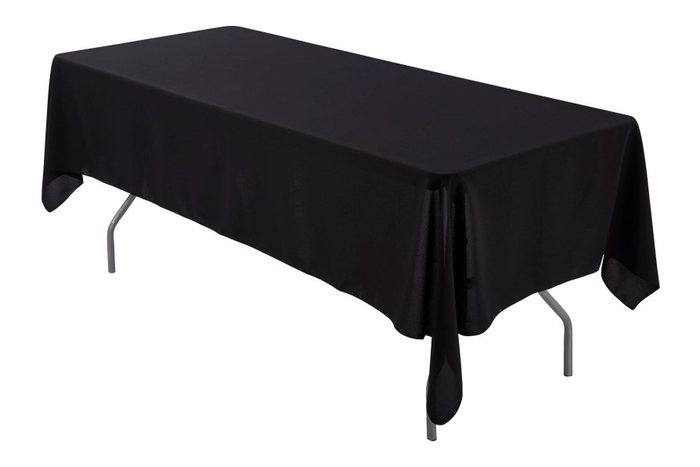 Black trestle table cloth