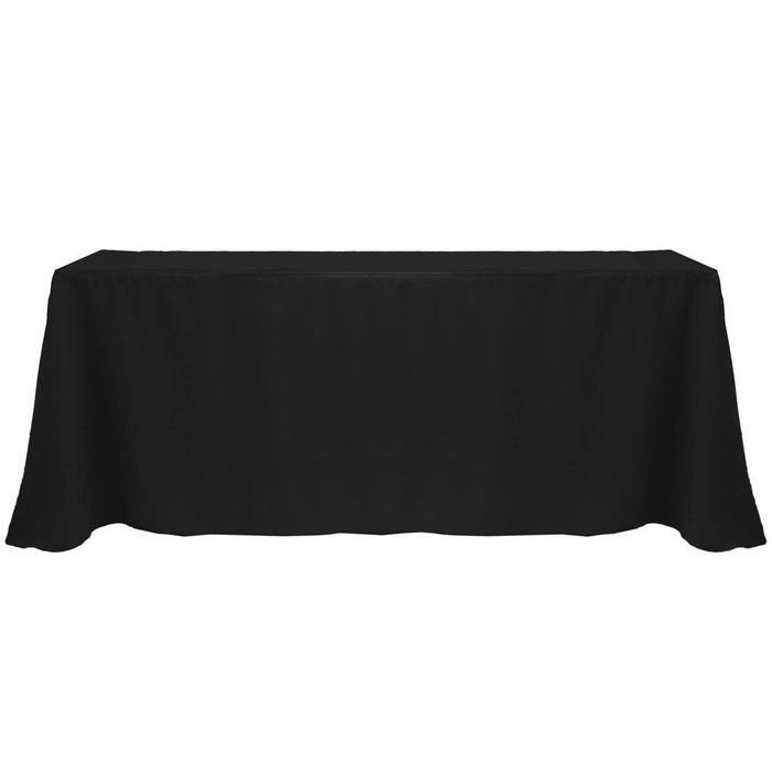 Black floor-length table cloth