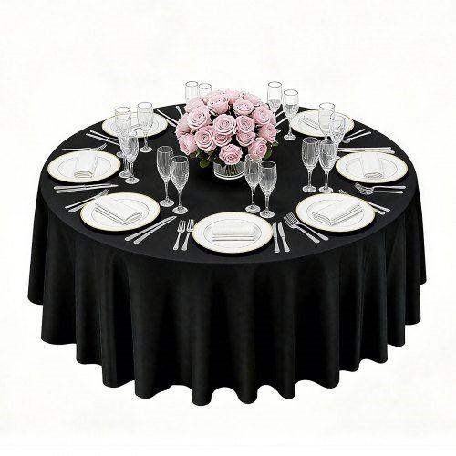 Black round table cloth