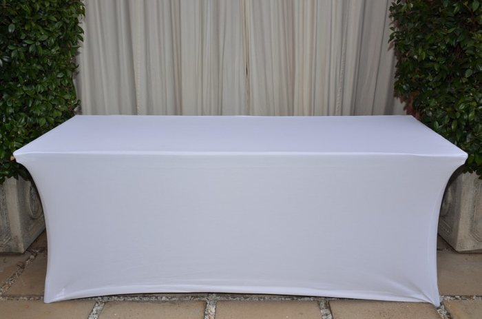 White floor-length table cloth