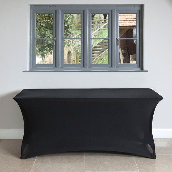 Black stretch table cloth