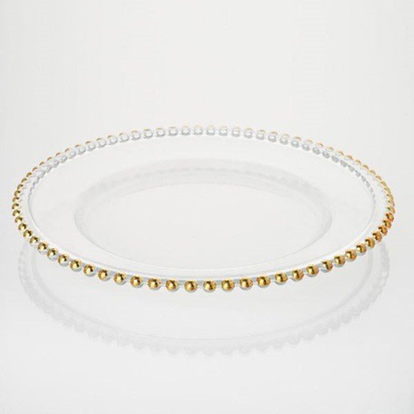 Gold beaded under plate